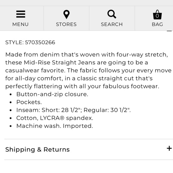 Chico’s Stretchy Mid Modern Rise Closet Staple Black Straight Jeans 2 Short 12-L - Picture 15 of 15